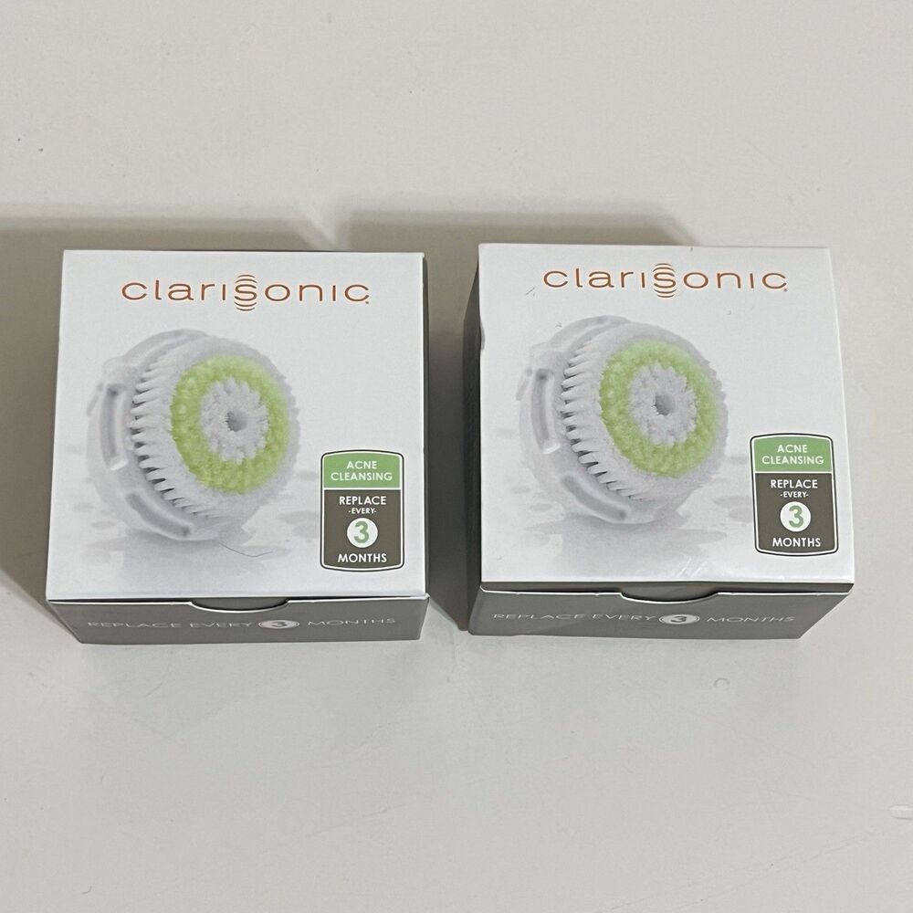 Clarisonic Skin Cleaning Replacement Brush Head for Acne Prone Skin Lot of 2 NEW